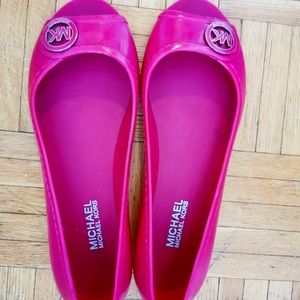 Michael Kors Hot Pink Jelly Flats, size 9